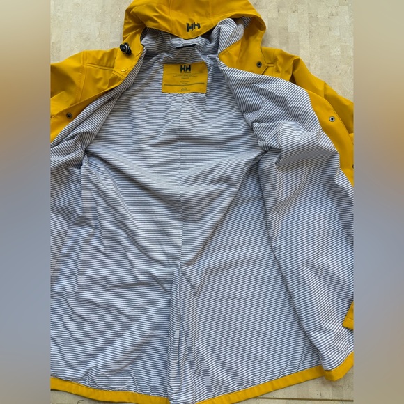 HELLY HANSEN Womens Yellow KIRKWALL II Windproof Hooded Raincoat Logo Lined - XL - Picture 7 of 13